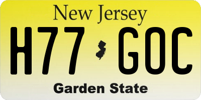 NJ license plate H77GOC