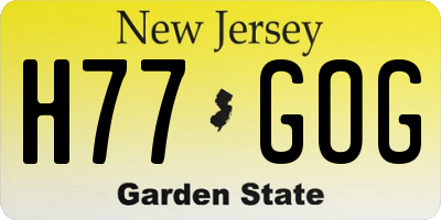 NJ license plate H77GOG