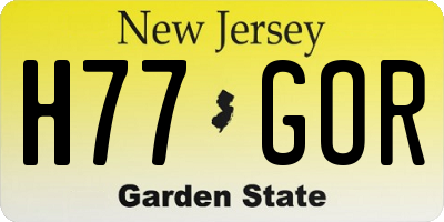 NJ license plate H77GOR