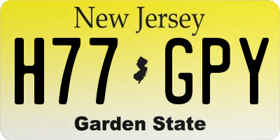 NJ license plate H77GPY