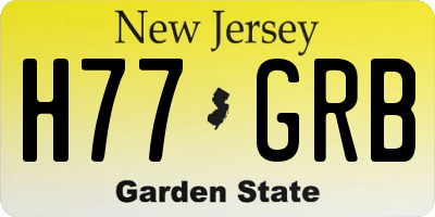 NJ license plate H77GRB