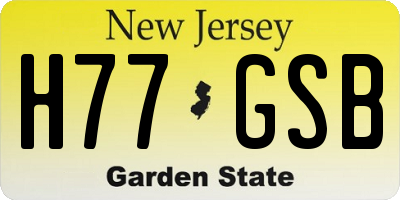 NJ license plate H77GSB