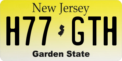 NJ license plate H77GTH