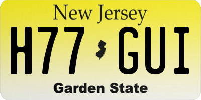 NJ license plate H77GUI