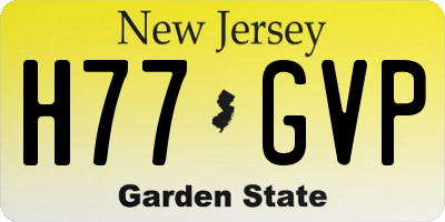 NJ license plate H77GVP