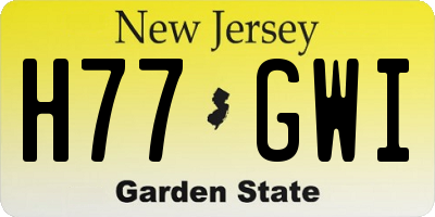 NJ license plate H77GWI