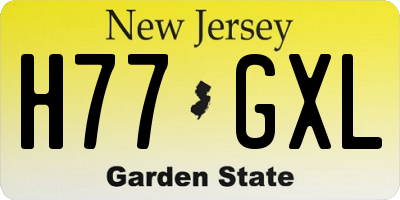 NJ license plate H77GXL