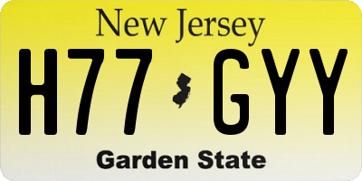 NJ license plate H77GYY
