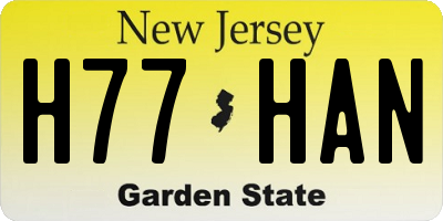 NJ license plate H77HAN