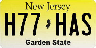 NJ license plate H77HAS