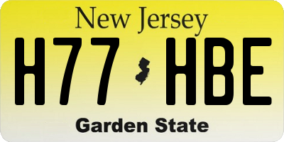 NJ license plate H77HBE