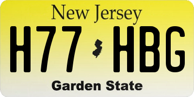 NJ license plate H77HBG