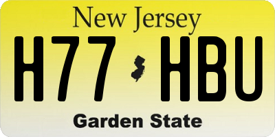 NJ license plate H77HBU