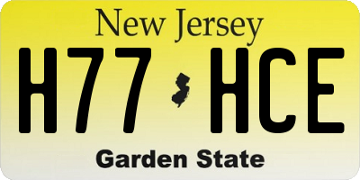 NJ license plate H77HCE