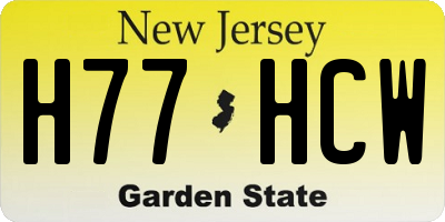 NJ license plate H77HCW