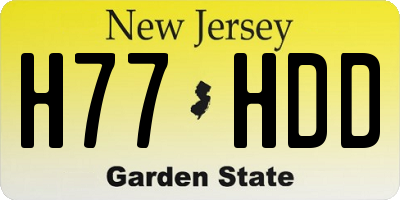NJ license plate H77HDD