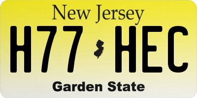 NJ license plate H77HEC