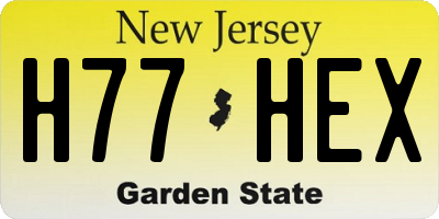 NJ license plate H77HEX