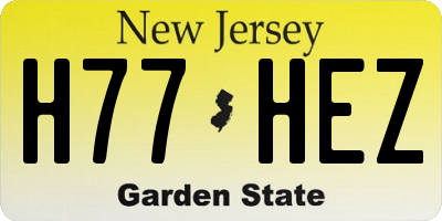 NJ license plate H77HEZ
