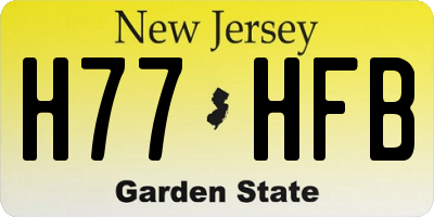 NJ license plate H77HFB