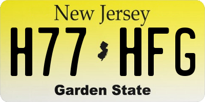 NJ license plate H77HFG