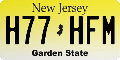 NJ license plate H77HFM