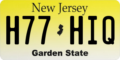 NJ license plate H77HIQ