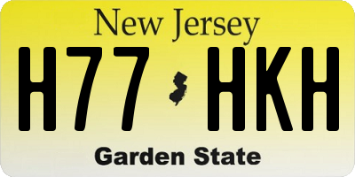 NJ license plate H77HKH