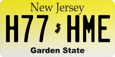 NJ license plate H77HME