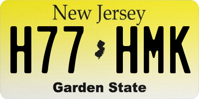 NJ license plate H77HMK
