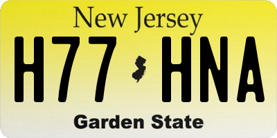 NJ license plate H77HNA
