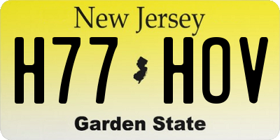 NJ license plate H77HOV