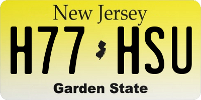 NJ license plate H77HSU