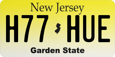 NJ license plate H77HUE