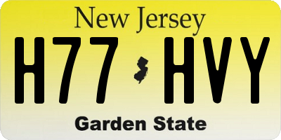 NJ license plate H77HVY