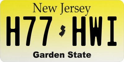NJ license plate H77HWI