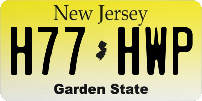 NJ license plate H77HWP
