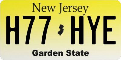 NJ license plate H77HYE