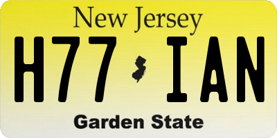 NJ license plate H77IAN
