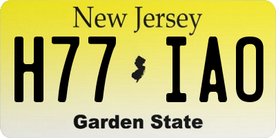 NJ license plate H77IAO