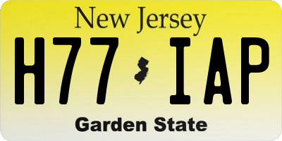 NJ license plate H77IAP