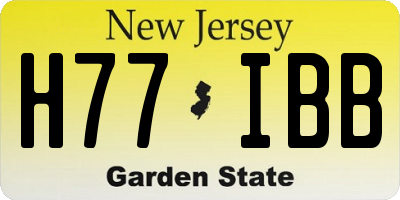 NJ license plate H77IBB