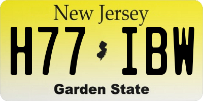NJ license plate H77IBW