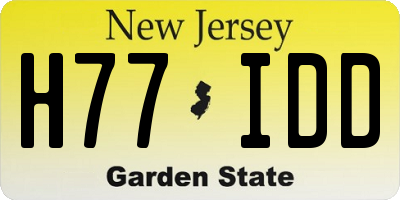 NJ license plate H77IDD
