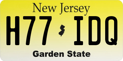 NJ license plate H77IDQ