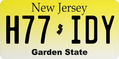 NJ license plate H77IDY