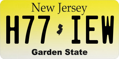 NJ license plate H77IEW