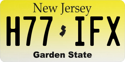NJ license plate H77IFX