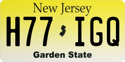 NJ license plate H77IGQ