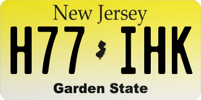 NJ license plate H77IHK